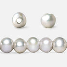 8x7-9x7mm Very Pink Silver 2.5mm Large Hole Off Round Pearl 16 inch 55 pieces - Beadsofcambay.com