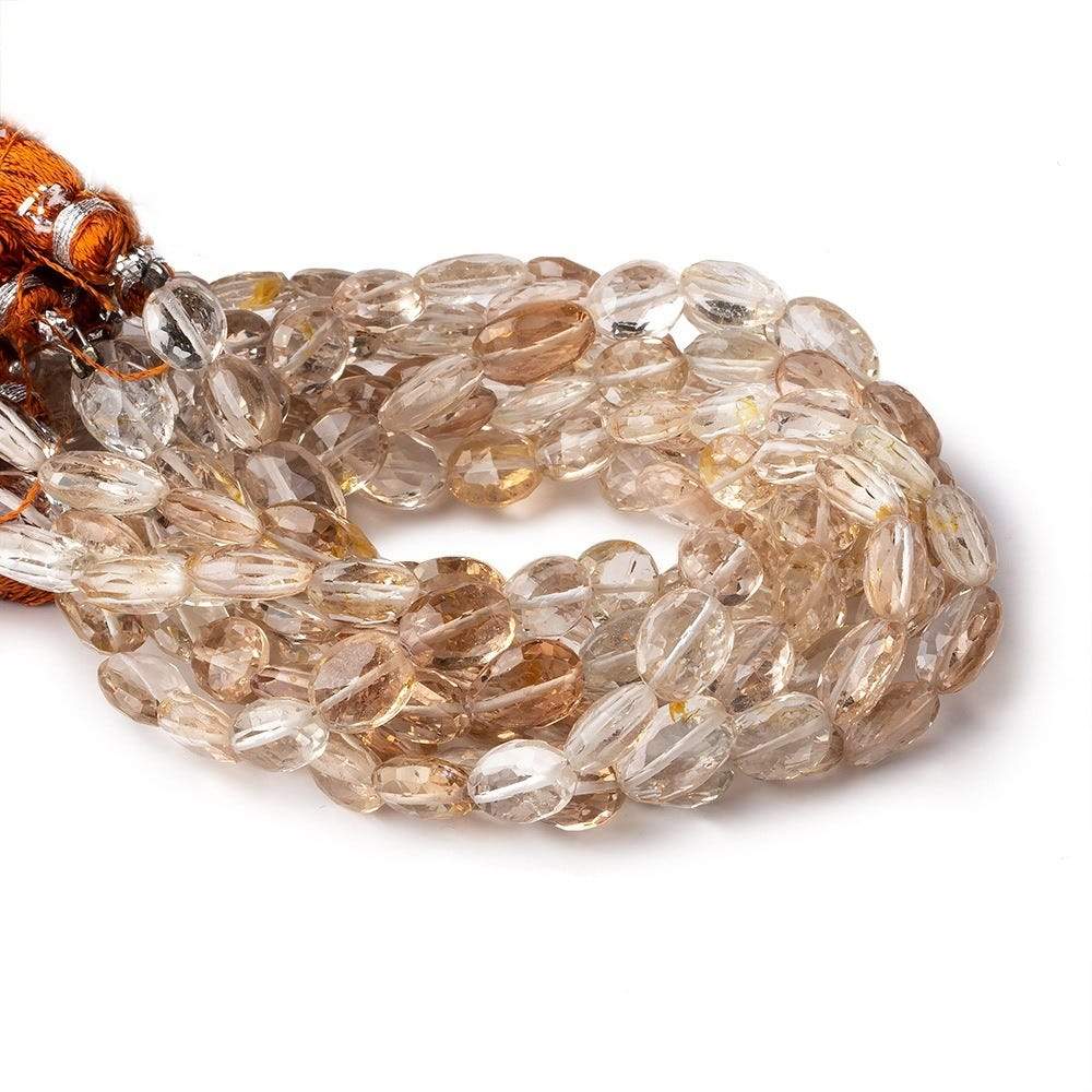 8x7.5-10x7mm Multi Color Topaz Faceted Oval Beads 8 inch 22 beads A - Beadsofcambay.com