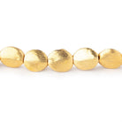 8x7mm 22kt Gold Plated Copper Brushed Oval Beads 8 inch 24 pieces - Beadsofcambay.com