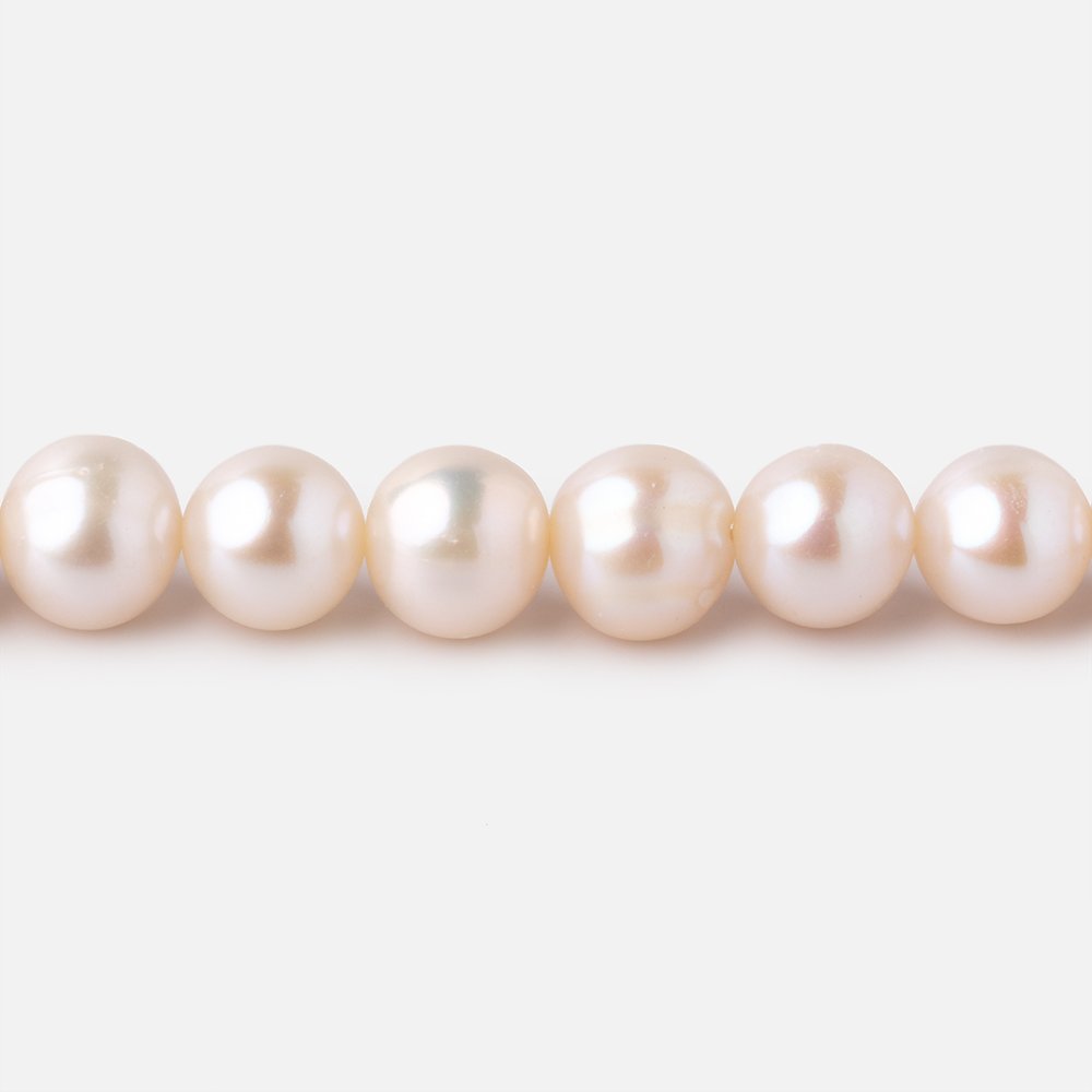 8x7mm Cream Off Round Freshwater Pearls 16 inch 54 pieces - Beadsofcambay.com