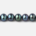 8x7mm Green Peacock Off Round Freshwater Pearls 15.5 inch 52 pieces - Beadsofcambay.com