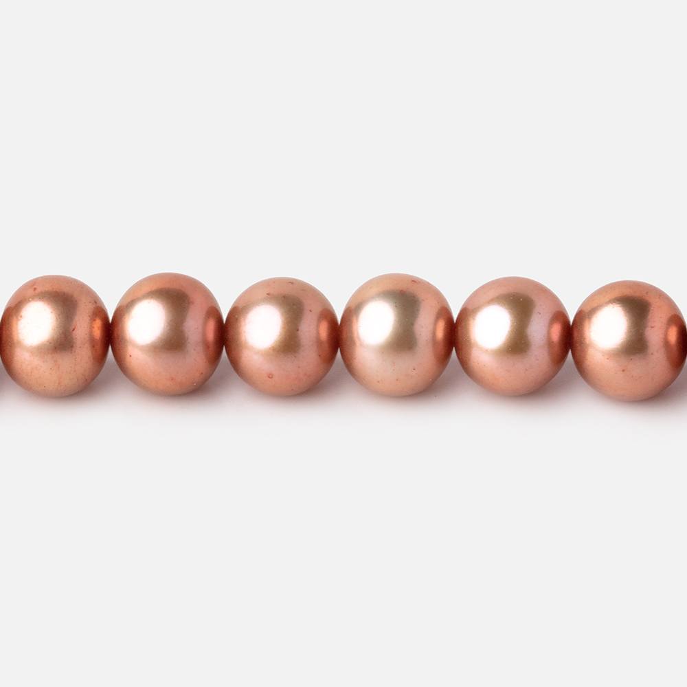 8x7mm Light Copper Off Round Freshwater Pearls 15.5 inch 53 Beads AA - Beadsofcambay.com