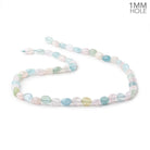 8x7mm Multi Beryl Plain Oval Beads 16 inch 51 pieces 1mm hole - Beadsofcambay.com