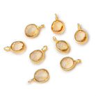 8x7mm Vermeil Bezel Citrine Rose Cut Oval Pendant 1 piece - Beadsofcambay.com
