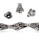 8x7x4mm Antiqued Sterling Silver Plated Copper Cone *DISCONTINUED* - Beadsofcambay.com