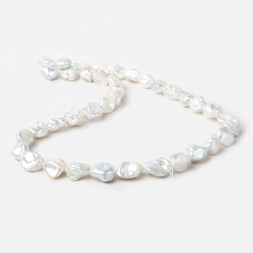 8x7x5-10x8x6mm White Straight Drilled Keshi Freshwater Pearls 16 inch 46 pieces - Beadsofcambay.com
