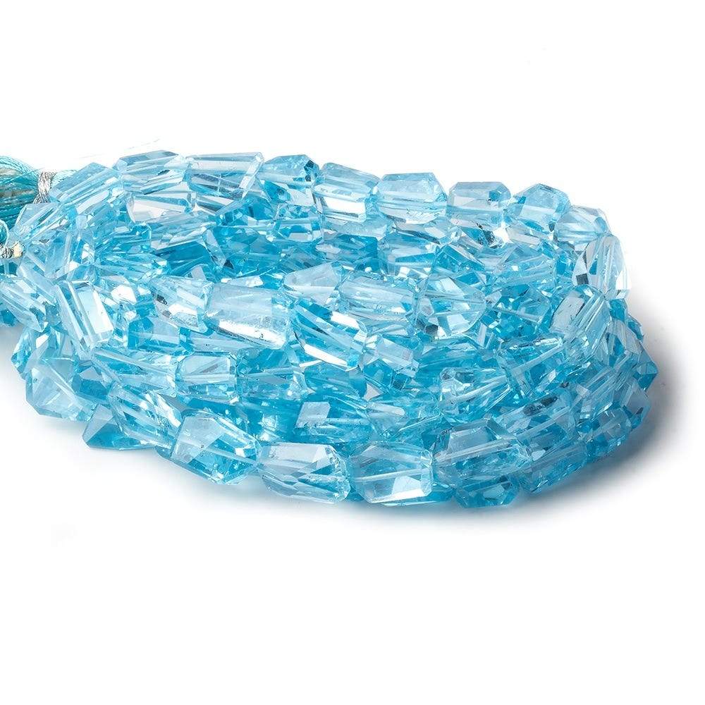 8x7x5-12x9x8mm Sky Blue Topaz Faceted Nuggets 16 inch 40 Beads AA Grade - Beadsofcambay.com