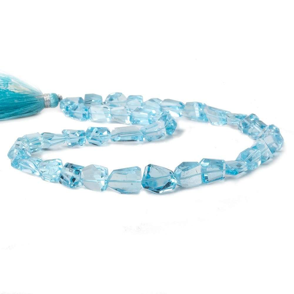 8x7x5-12x9x8mm Sky Blue Topaz Faceted Nuggets 16 inch 40 Beads AA Grade - Beadsofcambay.com
