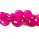8x8-10x10mm Miami Hot Pink Chalcedony Faceted Heart Beads 8 inch 52 pieces - Beadsofcambay.com