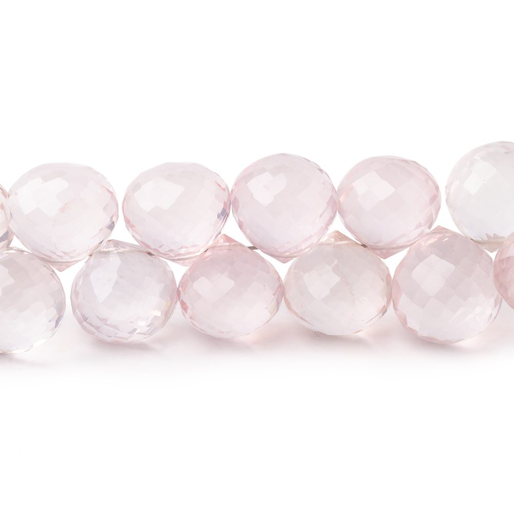 8x8-10x10mm Rose Quartz Faceted Candy Kiss Beads 8 inch 43 pieces - Beadsofcambay.com