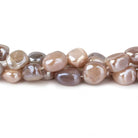 8x8-10x8mm Mystic Multi Color Moonstone plain nuggets 16 inch 45 beads - Beadsofcambay.com