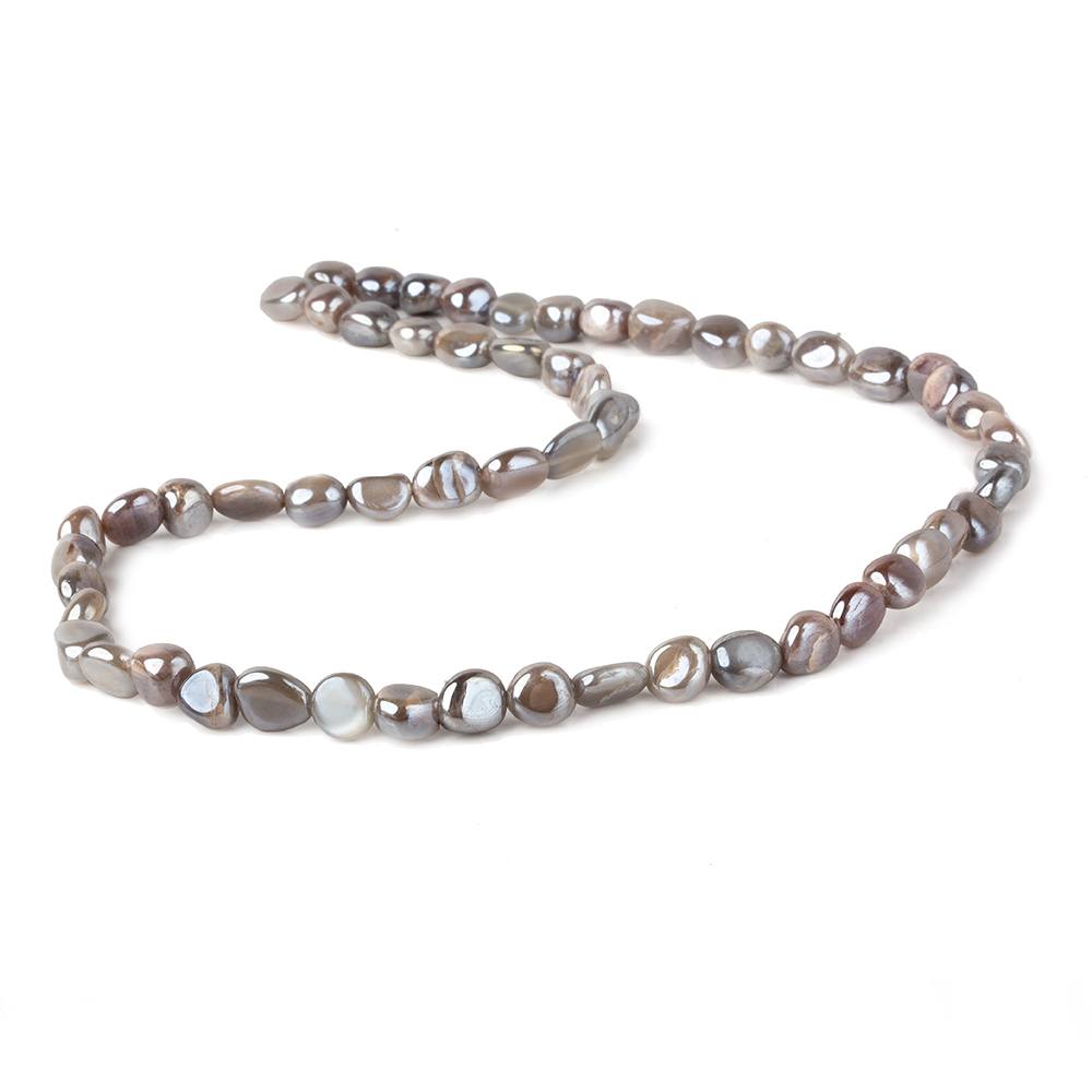 8x8-10x8mm Mystic Multi Platinum Moonstone plain nuggets 16 inch 45 beads - Beadsofcambay.com