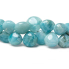 8x8-11x11mm Larimar plain heart beads 7 inch 47 pieces - Beadsofcambay.com