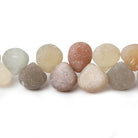 8x8-11x11mm Matte Multi Color Moonstone plain hearts 8 inch 35 beads A - Beadsofcambay.com