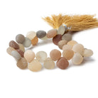 8x8-11x11mm Matte Multi Color Moonstone plain hearts 8 inch 35 beads A - Beadsofcambay.com