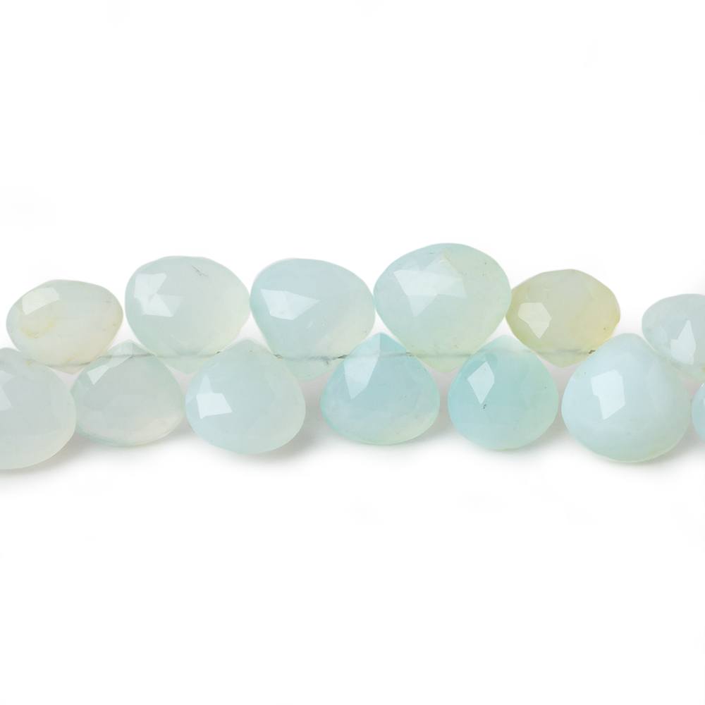 8x8-11x12mm Multi Color Peruvian Opal faceted heart beads 8 inch 42 pieces - Beadsofcambay.com