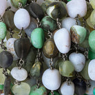 8x8-12x10mm Matte Multi Gemstone plain nugget Black Gold plated Chain by the foot 20 beads per - Beadsofcambay.com