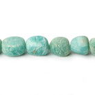 8x8-12x8mm Matte Amazonite tumbled plain nuggets 13 inch 27 beads A - Beadsofcambay.com