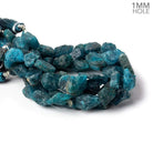 8x8-12x9mm Matte Neon Blue Apatite natural crystal nuggets 7.5 inch 18 beads - Beadsofcambay.com