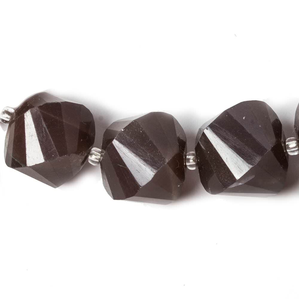 8x8-13x13mm Chocolate Moonstone faceted twist beads 17 inch 36 pieces - Beadsofcambay.com