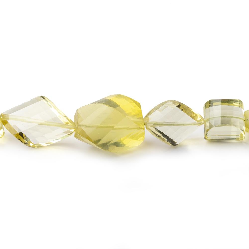 8x8-14x10mm Lemon Quartz Faceted Multiple Shape Beads 8 inch 19 pieces - Beadsofcambay.com