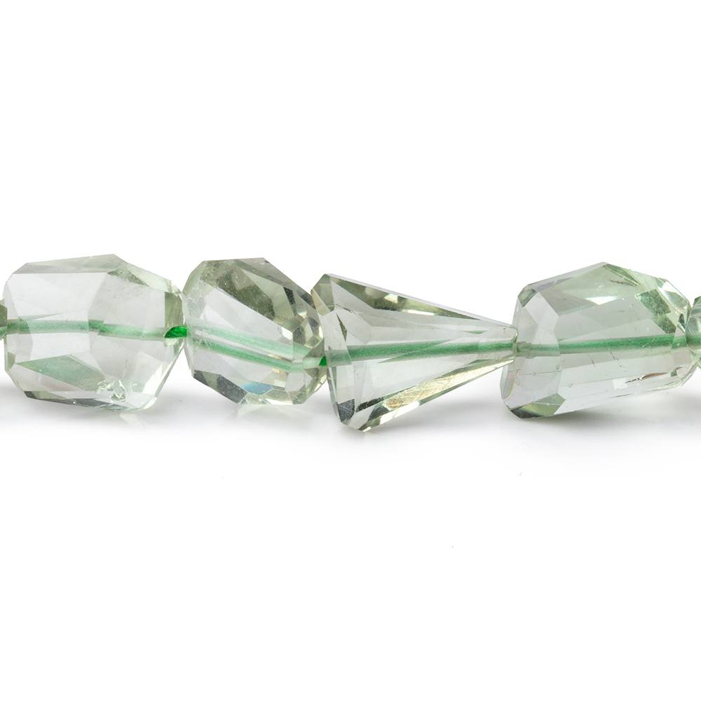 8x8-14x11mm Prasiolite Faceted Nugget Beads 18 inch 35 pieces AA - Beadsofcambay.com