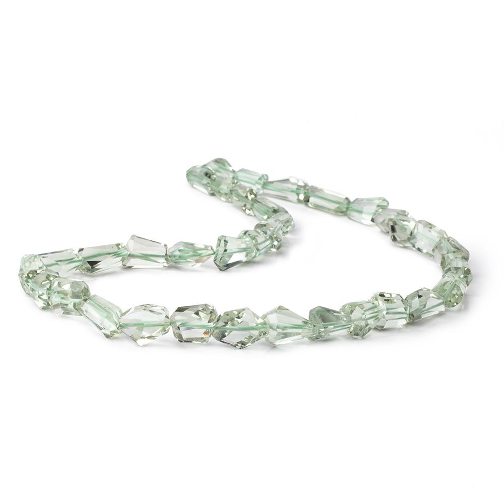 8x8-14x11mm Prasiolite Faceted Nugget Beads 18 inch 35 pieces AA - Beadsofcambay.com