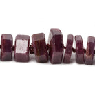 8x8-16x16mm Burmese Ruby Faceted Hexagon Center Drill Beads 20 inch 86 pieces AA - Beadsofcambay.com