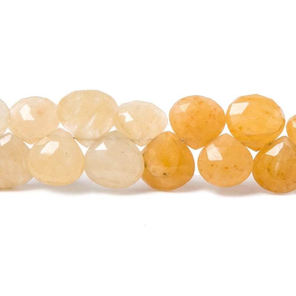 8x8-8.5x8.5mm Aragonite faceted heart beads 8 inch 48 pieces - Beadsofcambay.com