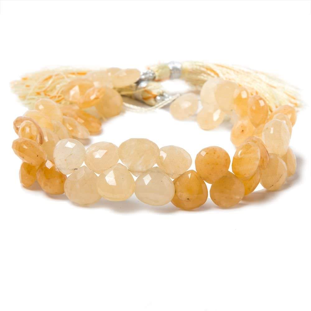 8x8-8.5x8.5mm Aragonite faceted heart beads 8 inch 48 pieces - Beadsofcambay.com