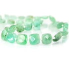 8x8-9x9mm Chrysoprase Side Drilled Faceted Pillow Beads 13.5 inch 32 pieces - Beadsofcambay.com