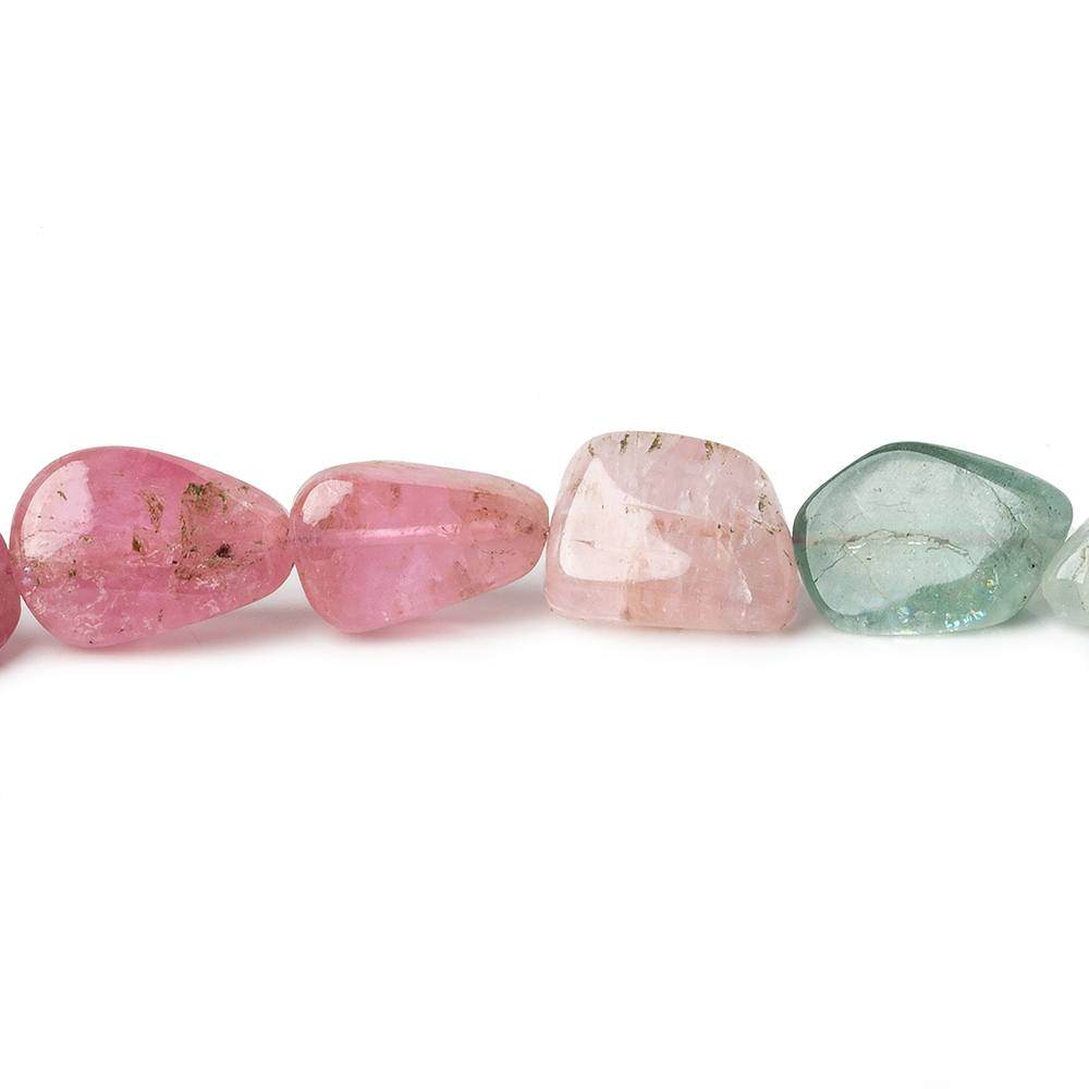 8x8.5-18.x9mm Multi Color Afghani Tourmaline Plain Nuggets 16.5 inch 35 pcs - Beadsofcambay.com