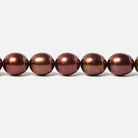 8x8.5-8.5x9.5mm Merlot Brown Straight Drill Oval Freshwater Pearl 44 pcs - Beadsofcambay.com