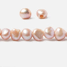 8x8.5-9x10.5mm Bridal Peach Baroque 2.5mm large hole Pearls 15 in. 48 pcs - Beadsofcambay.com
