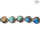 8x8mm Labradorite calibrated faceted hearts 16 inch 43 beads AAA 1mm Hole - Beadsofcambay.com