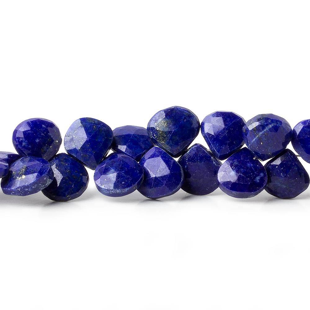 8x8mm Lapis Lazuli faceted heart beads 7 inch 50 pieces A - Beadsofcambay.com