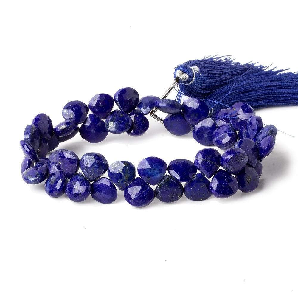 8x8mm Lapis Lazuli faceted heart beads 7 inch 50 pieces A - Beadsofcambay.com