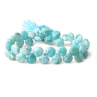 8x8mm Larimar Plain Heart Beads 7.5 inch 37 pieces AA - Beadsofcambay.com