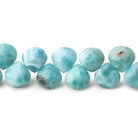 8x8mm Larimar Plain Heart Beads 7.5 inch 37 pieces AA - Beadsofcambay.com