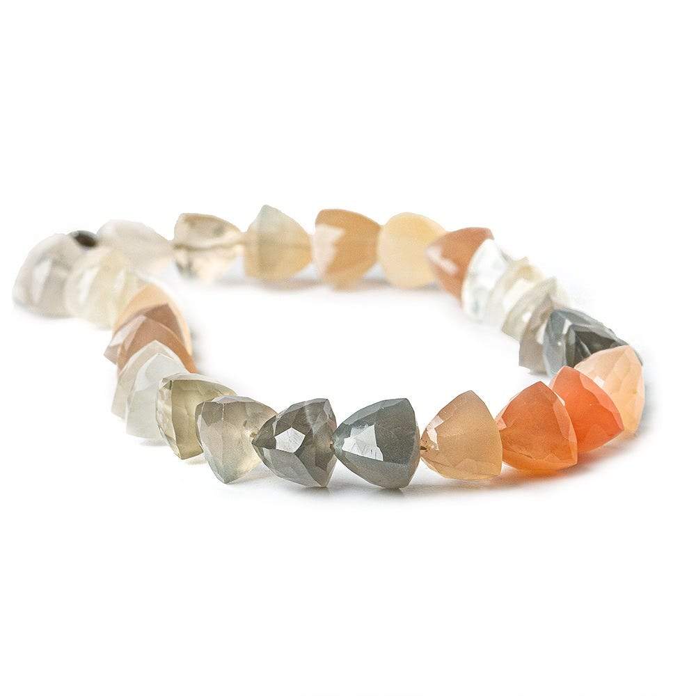 8x8mm Multi Color Moonstone Straight Drilled Trillion beads 8 inch 28 pieces AA - Beadsofcambay.com