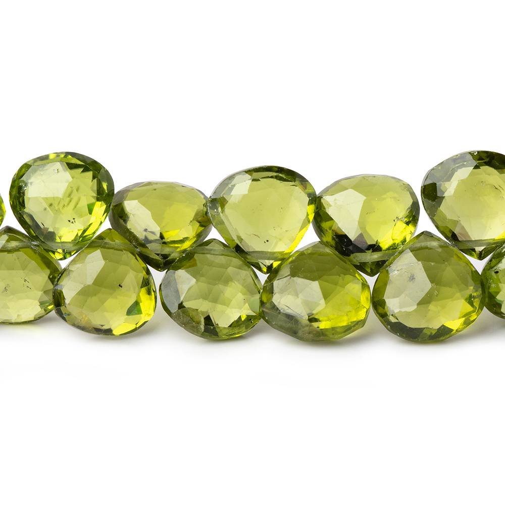 8x8mm Peridot Faceted Heart Briolette Beads 7 inch 39pcs AAA - Beadsofcambay.com
