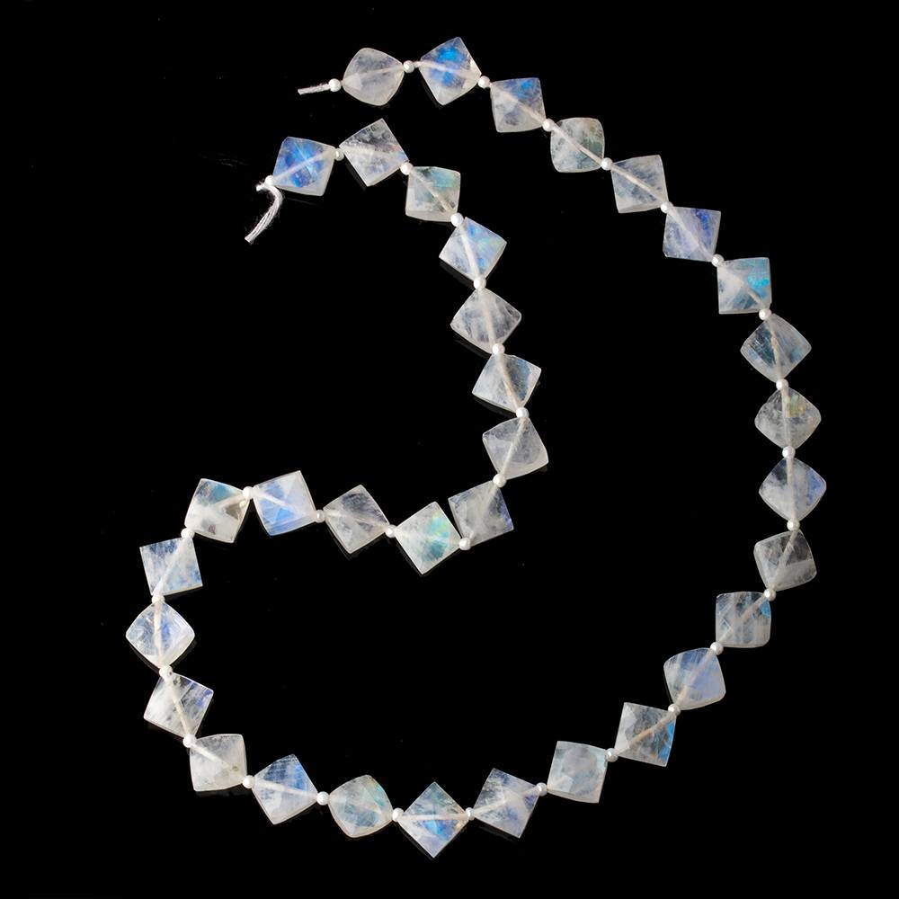 8x8mm Rainbow Moonstone faceted square beads 16 inch 35 pieces AA - Beadsofcambay.com