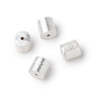 8x8mm Sterling Silver Plated Copper Brushed Tube Set of 4 Beads - Beadsofcambay.com
