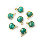 8x8mm Vermeil Bezel Turquoise faceted heart Pendant 1 piece - Beadsofcambay.com