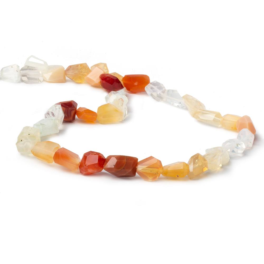 8x8x5-12x8x7mm Multi Color Fire Opal faceted nugget beads 16 inch 40 pieces A - Beadsofcambay.com