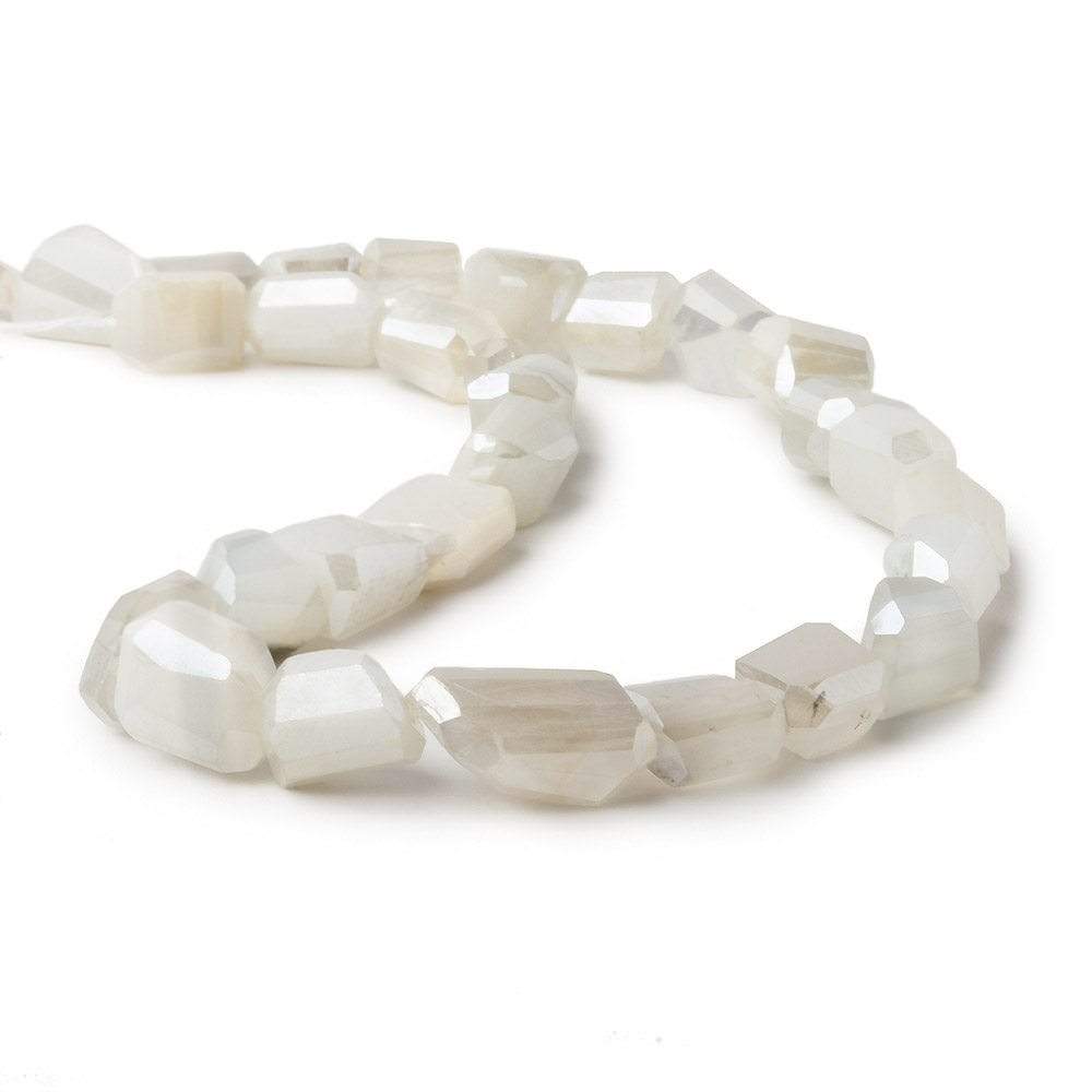 8x8x6-12x8x7mm White Moonstone faceted nugget beads 12.5 inch 30 pieces - Beadsofcambay.com