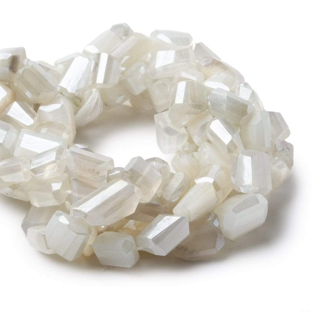 8x8x6-12x8x7mm White Moonstone faceted nugget beads 12.5 inch 30 pieces - Beadsofcambay.com