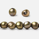 8x9-9x10mm Pea Green Baroque 2.5mm large hole Pearl - Beadsofcambay.com