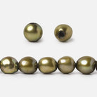8x9-9x11mm Lemongrass Green Baroque 2.5mm large hole Pearl 15 inch 45 pcs - Beadsofcambay.com