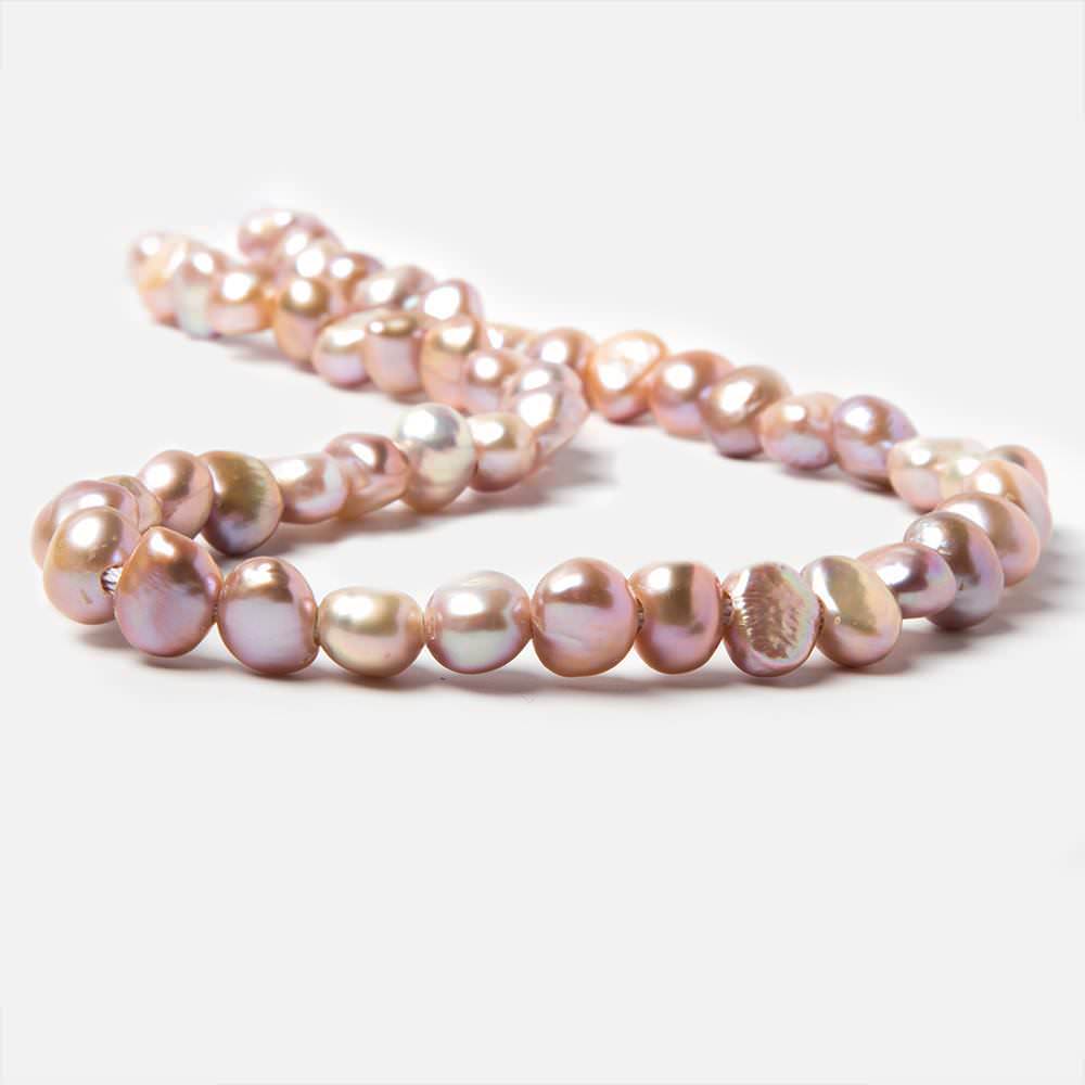 8x9.5-9x10.5mm TriColor Baroque 2.5mm large hole Pearls 15 in. 48 pcs - Beadsofcambay.com